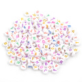 50G White Round A-Z Beads with Colorful Words